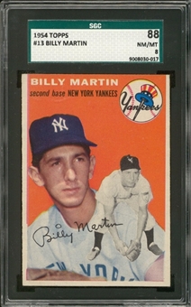 1954 Topps #13 Billy Martin – SGC 88 NM/MT 8 